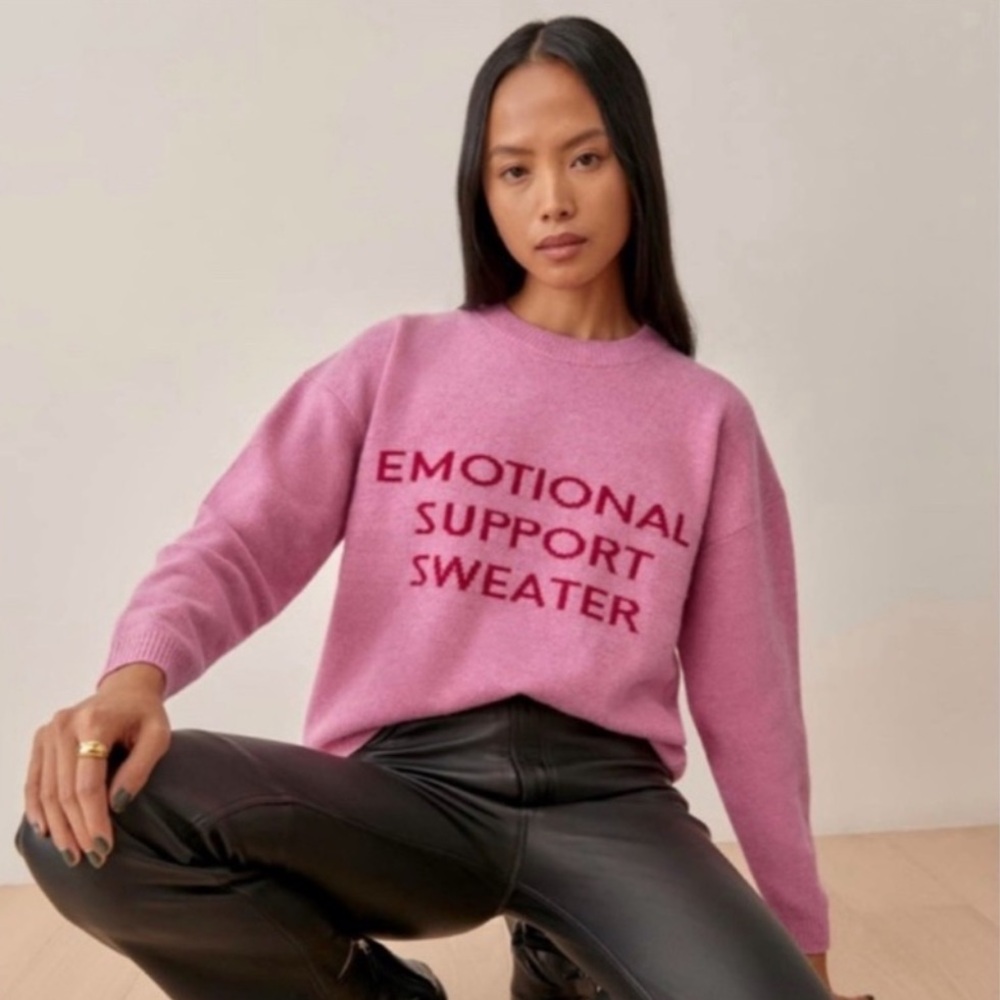 Reformation emotional support sweater, pink